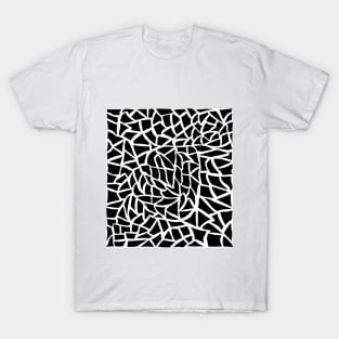 Black and white abstract mosaic print pattern T-Shirt